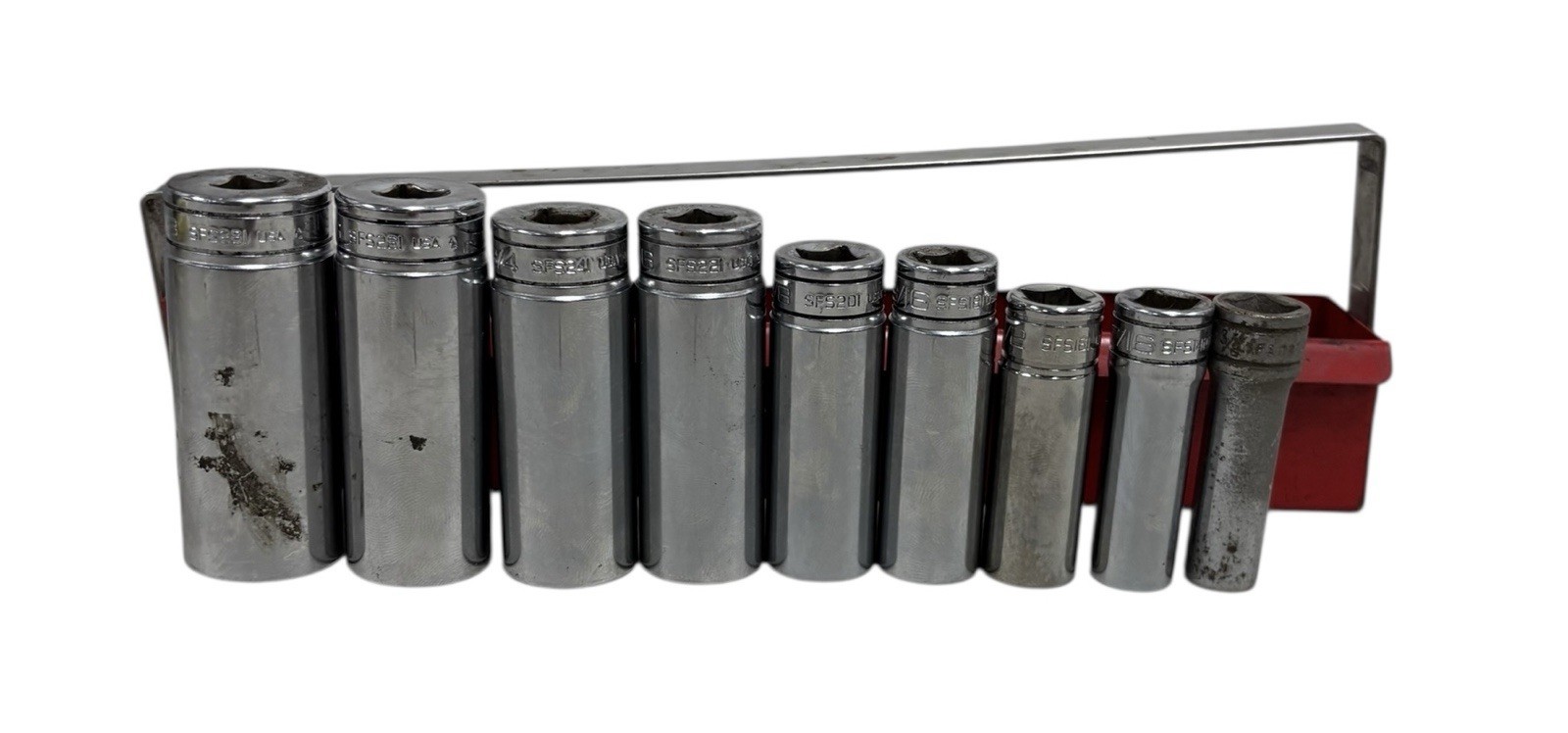 Snap On SFSY Socket Set 9 Pieces – (211SFSY, Missing SFS101 & SFS81)