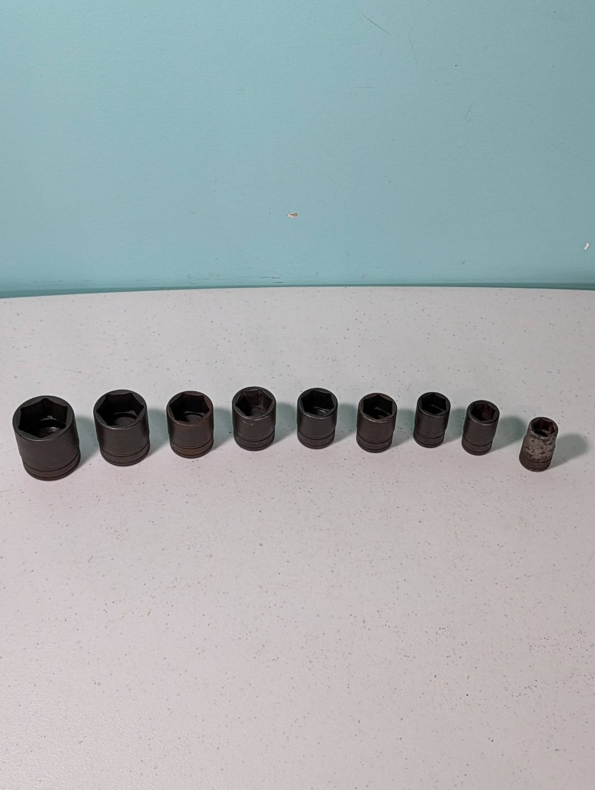 Snap-On Shallow Sockets Lot of 9 Standard 1/2″ Drive 1 1/4″, 1 1/8, 1″, 15/16,