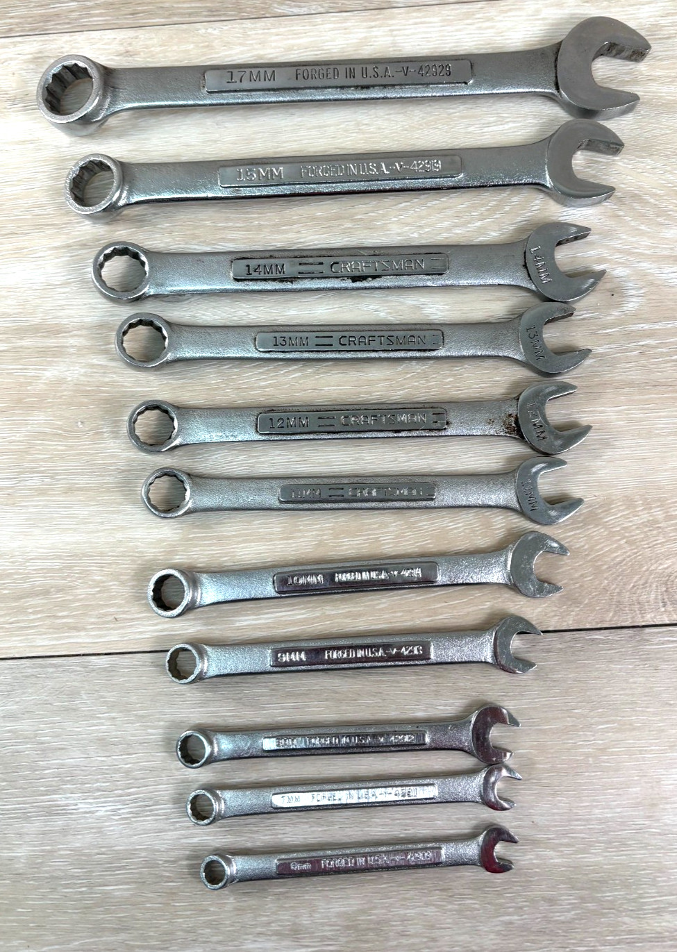 Vtg. Craftsman 1 pc. Metric COMBINTION WRENCH SET 6 mm to 17 mm (NO 16 mm)