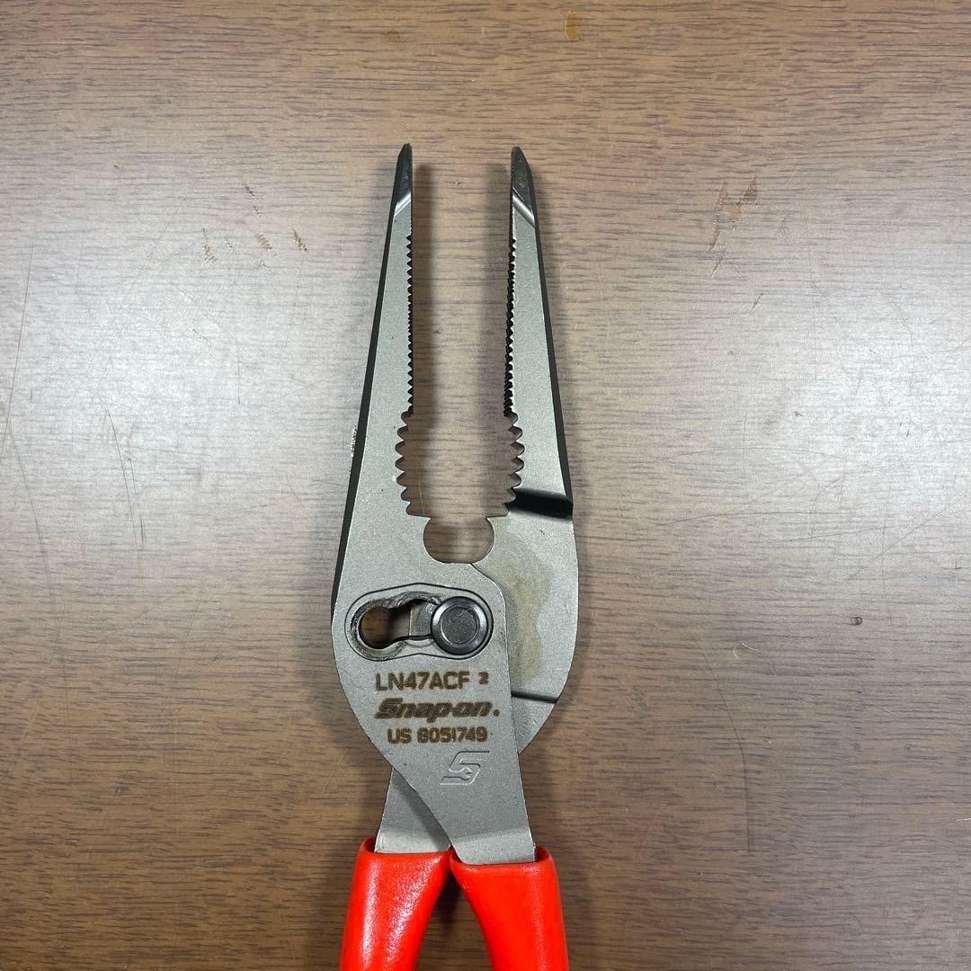Snap-on LN47ACF Orange 9″ Talon Grip Long Nose Slip Joint Pliers [Used]
