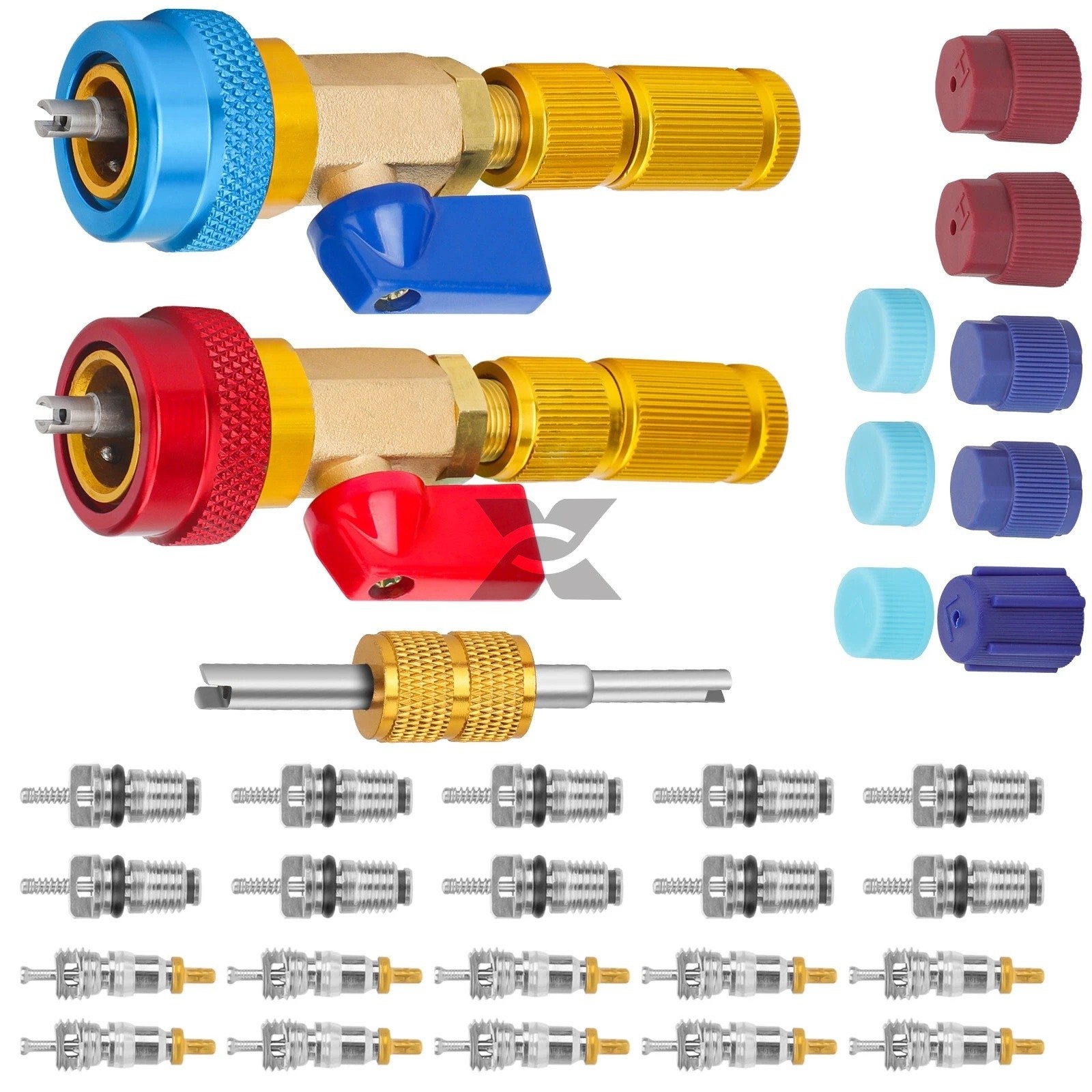Car A/C System Valve Core Quick Remover Installer Tools High Low Pressure