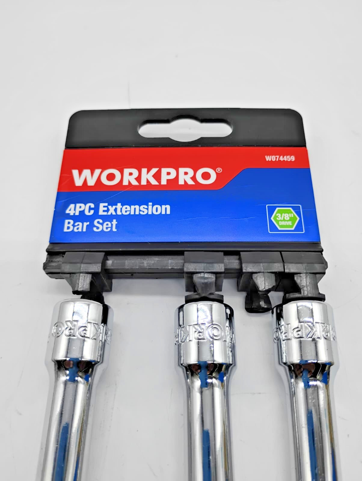 WORKPRO W074459 3/8″ Drive Extension Bar Set Heat-Treated Steel