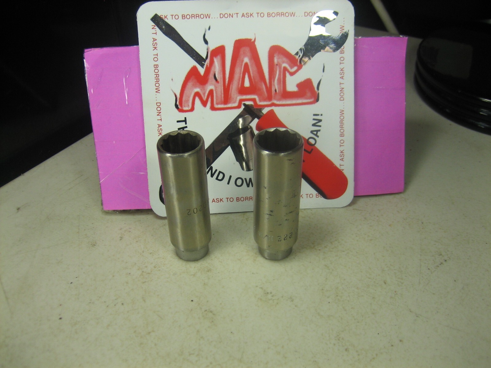 MAC TOOLS – Lot Of 2 Deep Sockets, 3/8″ Drive,12pt (5/8” & 11/16”)