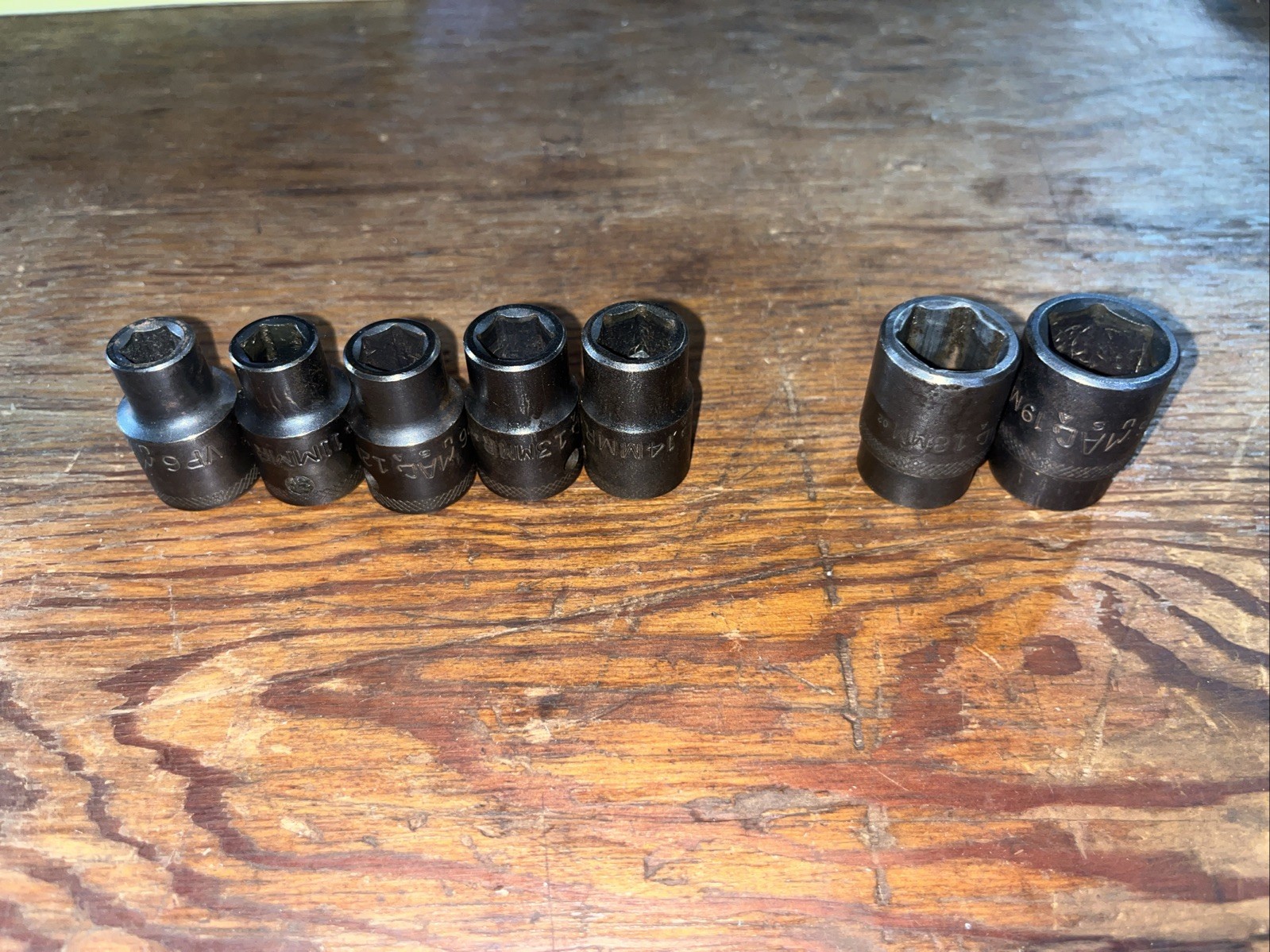MAC VP6 6pt 1/2″ Drive Shallow Impact Socket Set 10-14, 18-19mm Set Of 7
