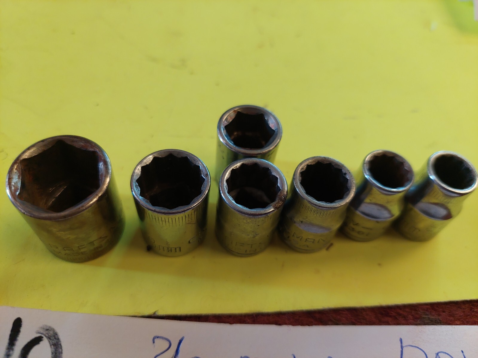 7 used craftsman sockets metric 12 pnt 3/8 drive 13 11 10 9 9 … 16 11 6pnt