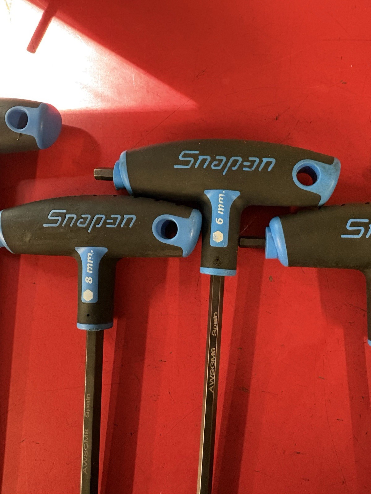 Snap-on Tools 8pc Metric SOFT GRIP T HANDLE Hex ALLEN Set AWSGM800A