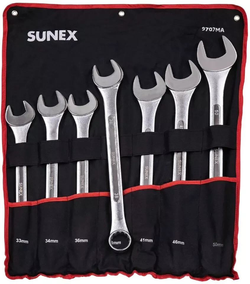 Sunex Tool 9707MA 7 Piece Metric Raised Panel Jumbo Combination Wrench Set