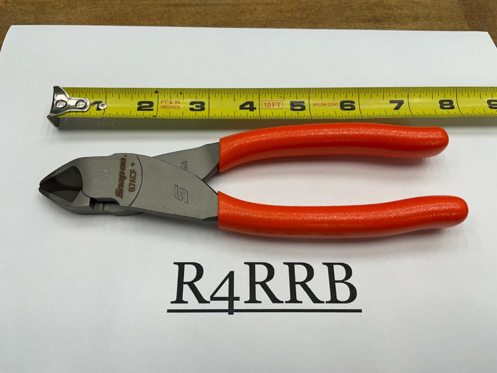 Snap-On Tools USA NEW ORANGE Soft Grip 7″ VECTOR EDGE Diagonal Cutter 87ACFO