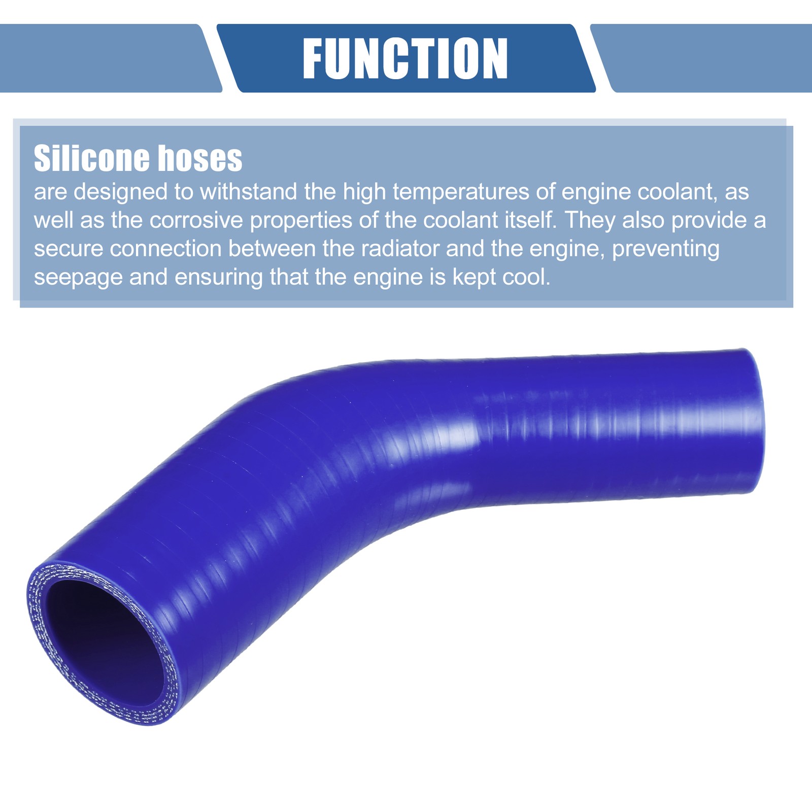 Blue Silicone Hose 25-35mm 0.98″-1.38″ ID 90mm 3.54″ 45 Degree Long