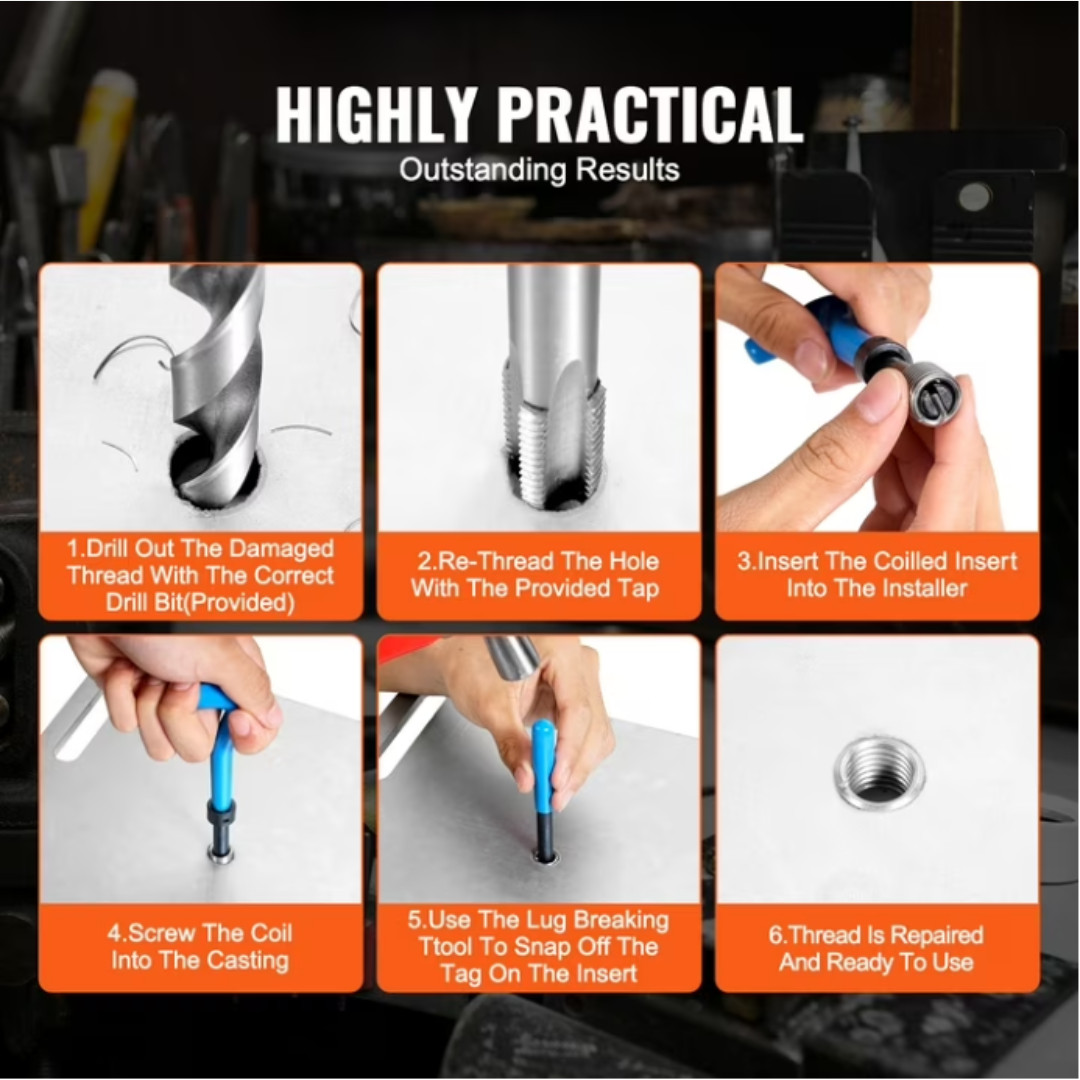 Helicoil Thread Repair Kit 338-Piece SAE and Metric Rethreading Tool Kit