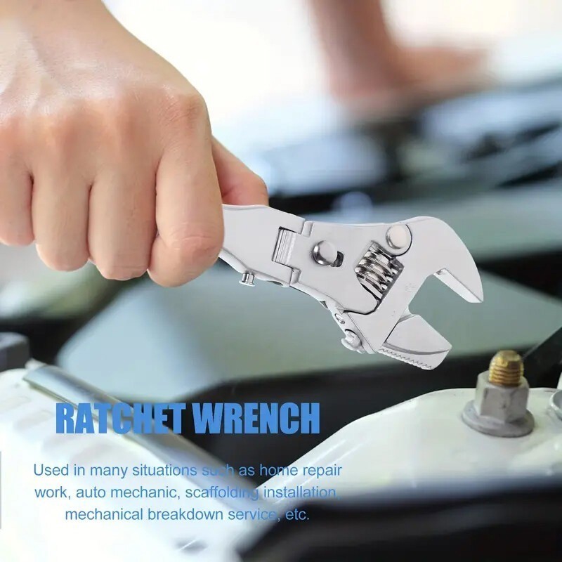 5 in 1 10″ Adjustable Torque Wrench Ratchet Wrench 180 Degree Folding Spanner