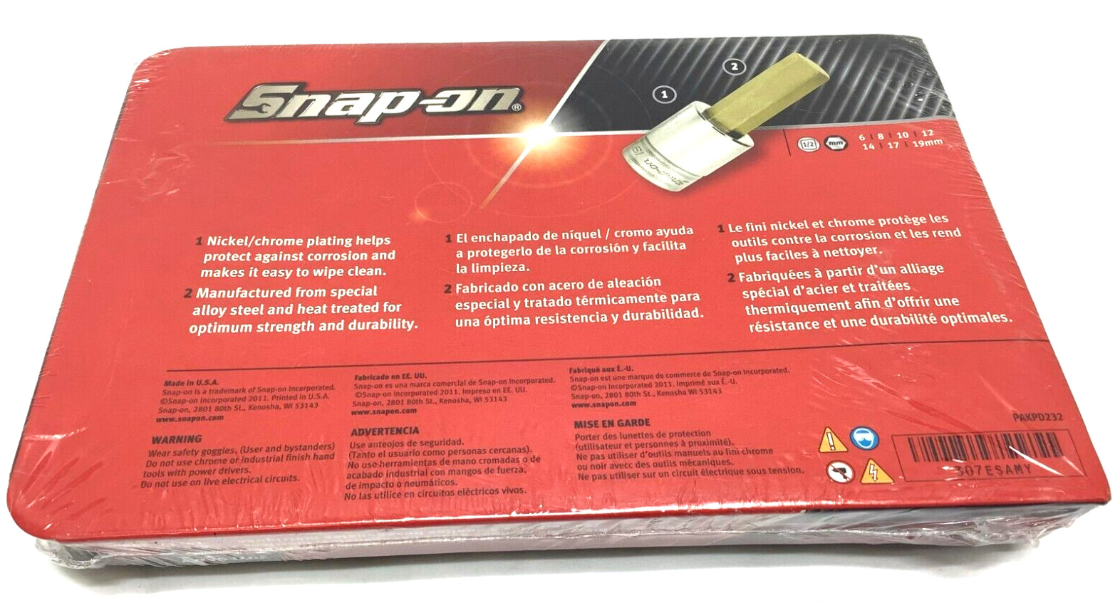 New Snap-on 307ESAMY 1/2″ drive Allen Hex Socket Set 6 8 10 12 14 17 19 mm