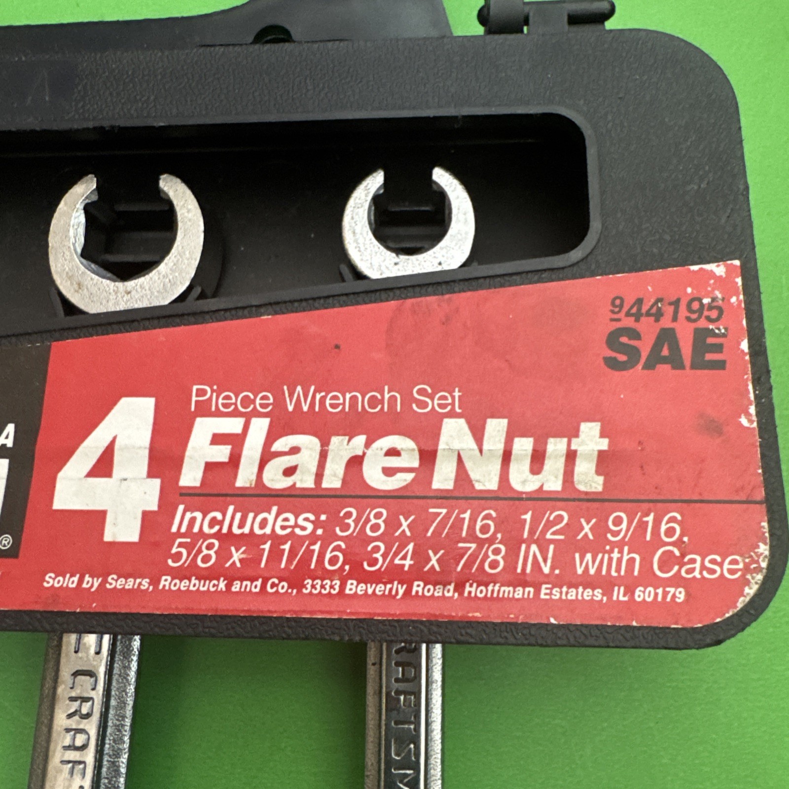 Craftsman USA 4 Piece SAE VɅ VA Series 3/8 to 7/8 Flare Nut Wrench Set MPN 44195