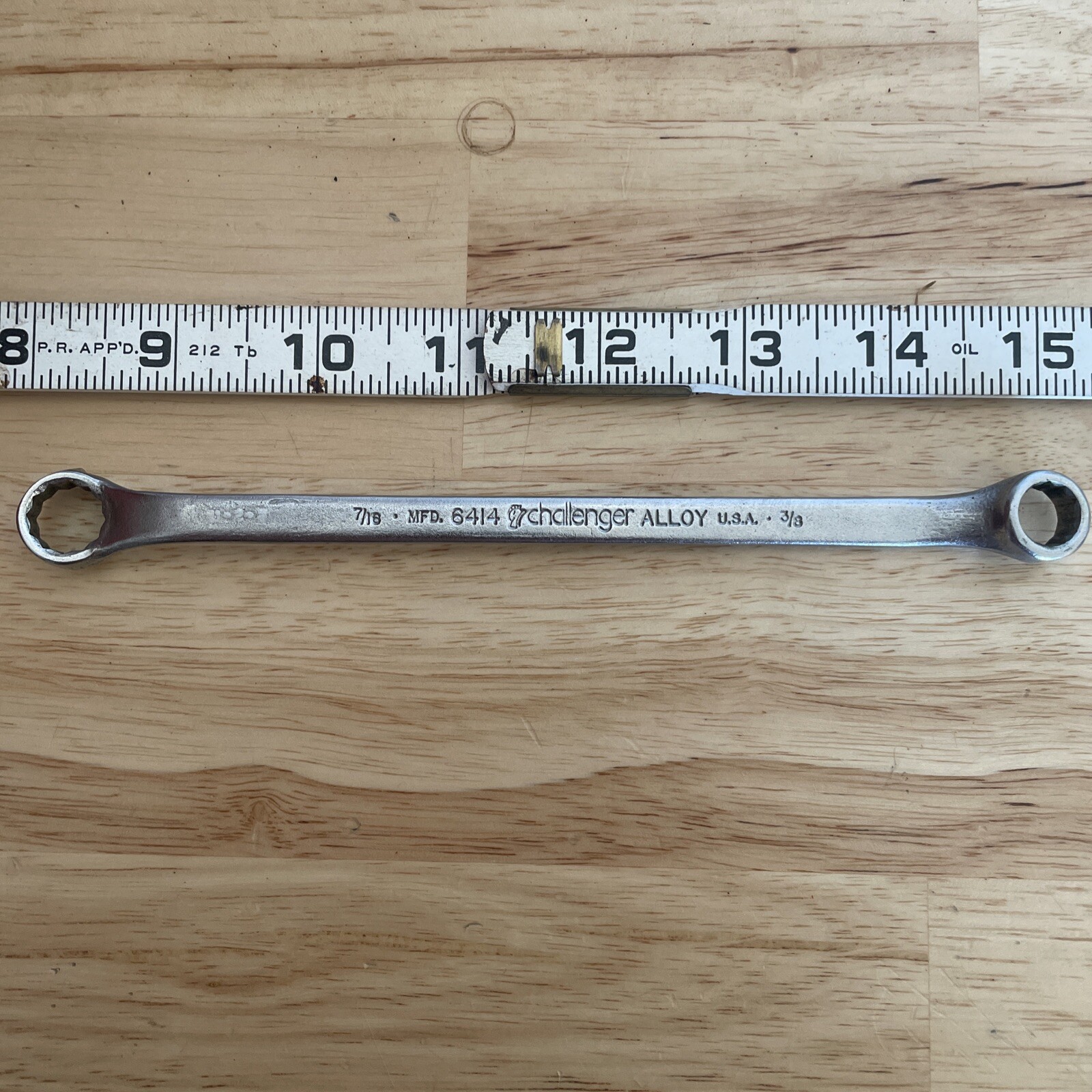 Vintage Penens Challenger 3/8” X 7/16” 12 Point Box End Wrench 6414 Alloy USA