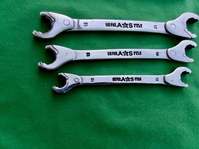 VINTAGE ( 3-PIECE ) ALDEN WRENCH RATCHET SET METRIC 10MM – 17MM WITH ORIG. BOX