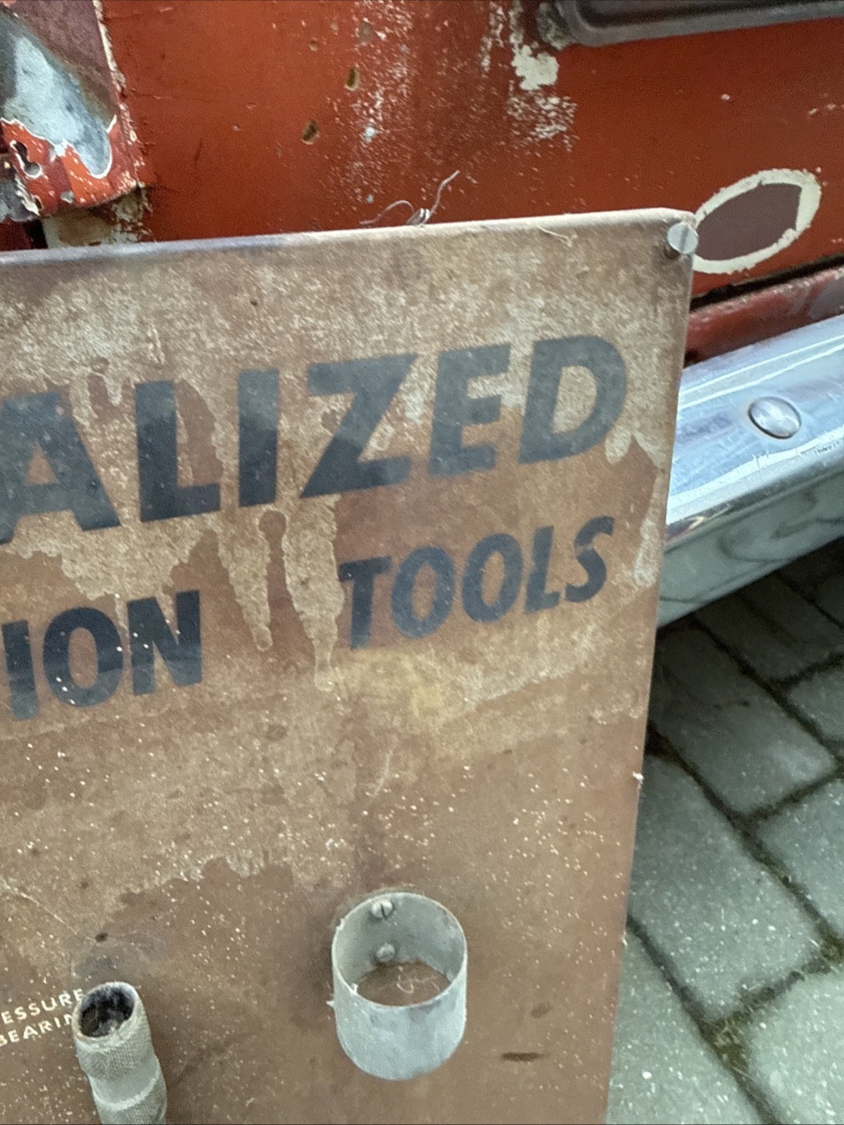 Vintage American Specialised Lubrications Tools Workshop Tool Hanging Board