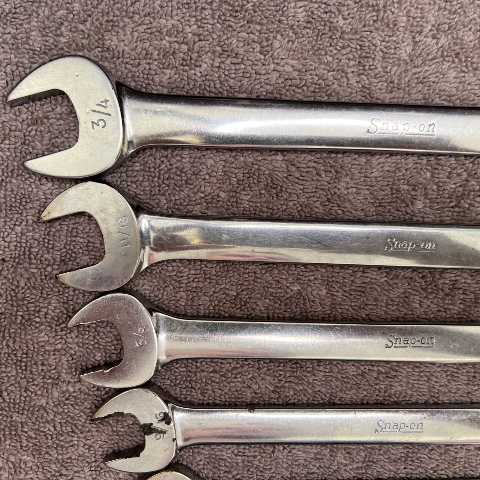 Snap-On Tools USA 7pc 3/8-3/4” (SOEX12-OEX24) Chrome Combination Wrench 12 Point