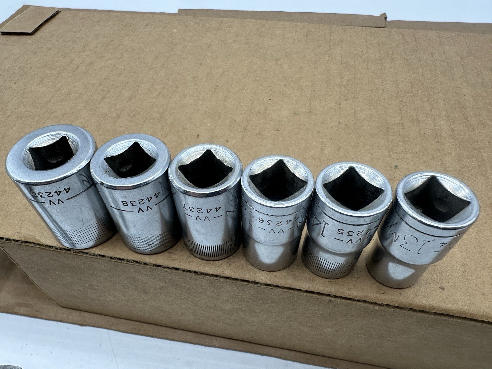 CRAFTSMAN 6pc SOCKET SET 22MM-19-17-15-14-13 1/2″ DR 12.PT – VV Series USA MADE