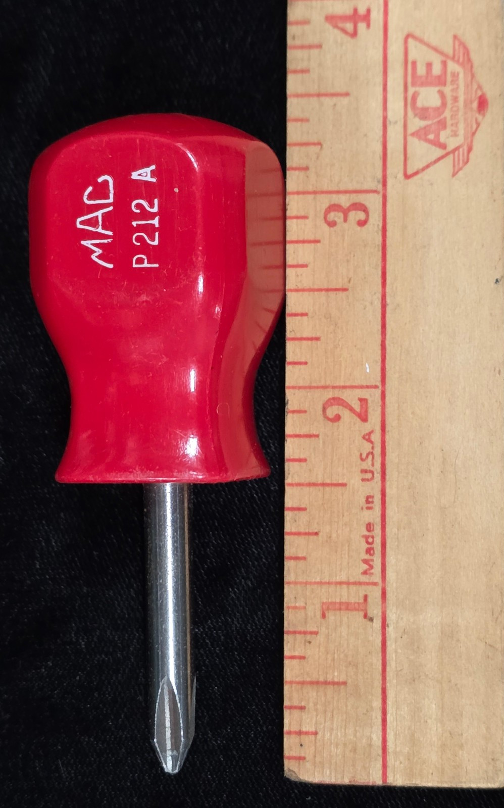 Mac Tools P212A #2 Stubby Phillips Head Screwdriver Red Handle