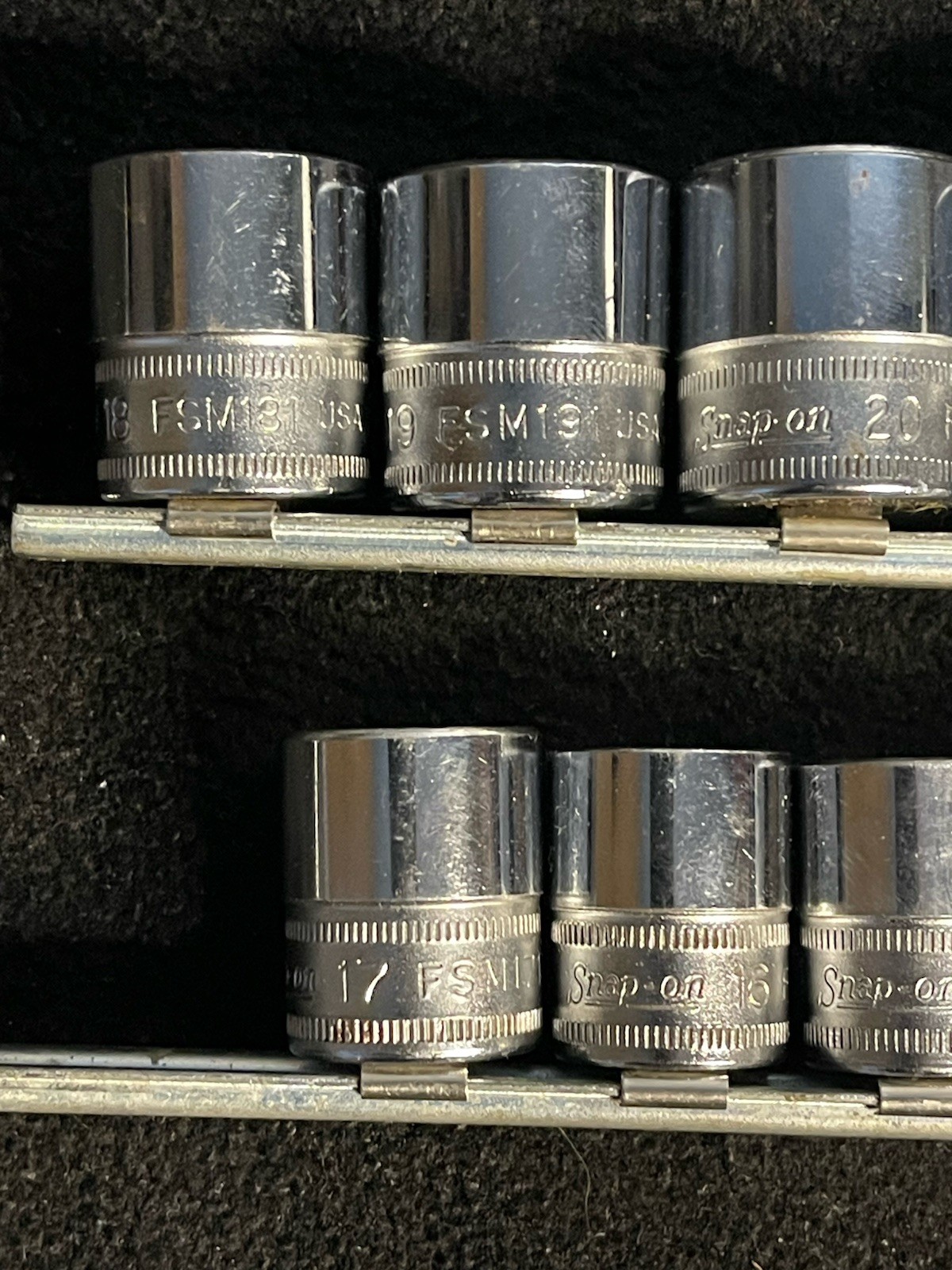 Snap On 21 Piece 3/8 Drive 6 Pt Metric Socket Set 6mm- 26mm FSM Series
