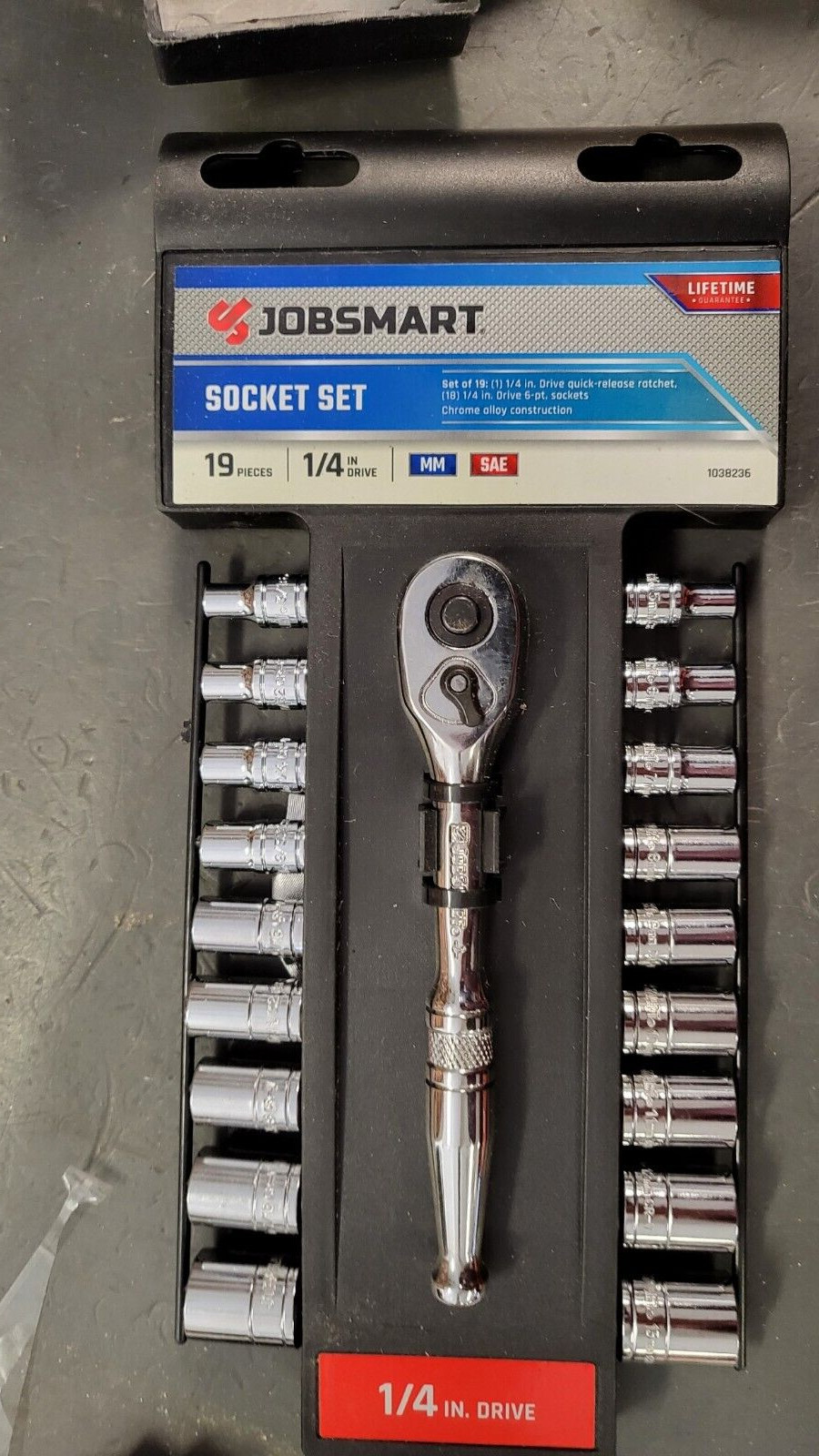 Jobsmart 1038236 19 Piece 1/4″ Inch Drive Set Socket