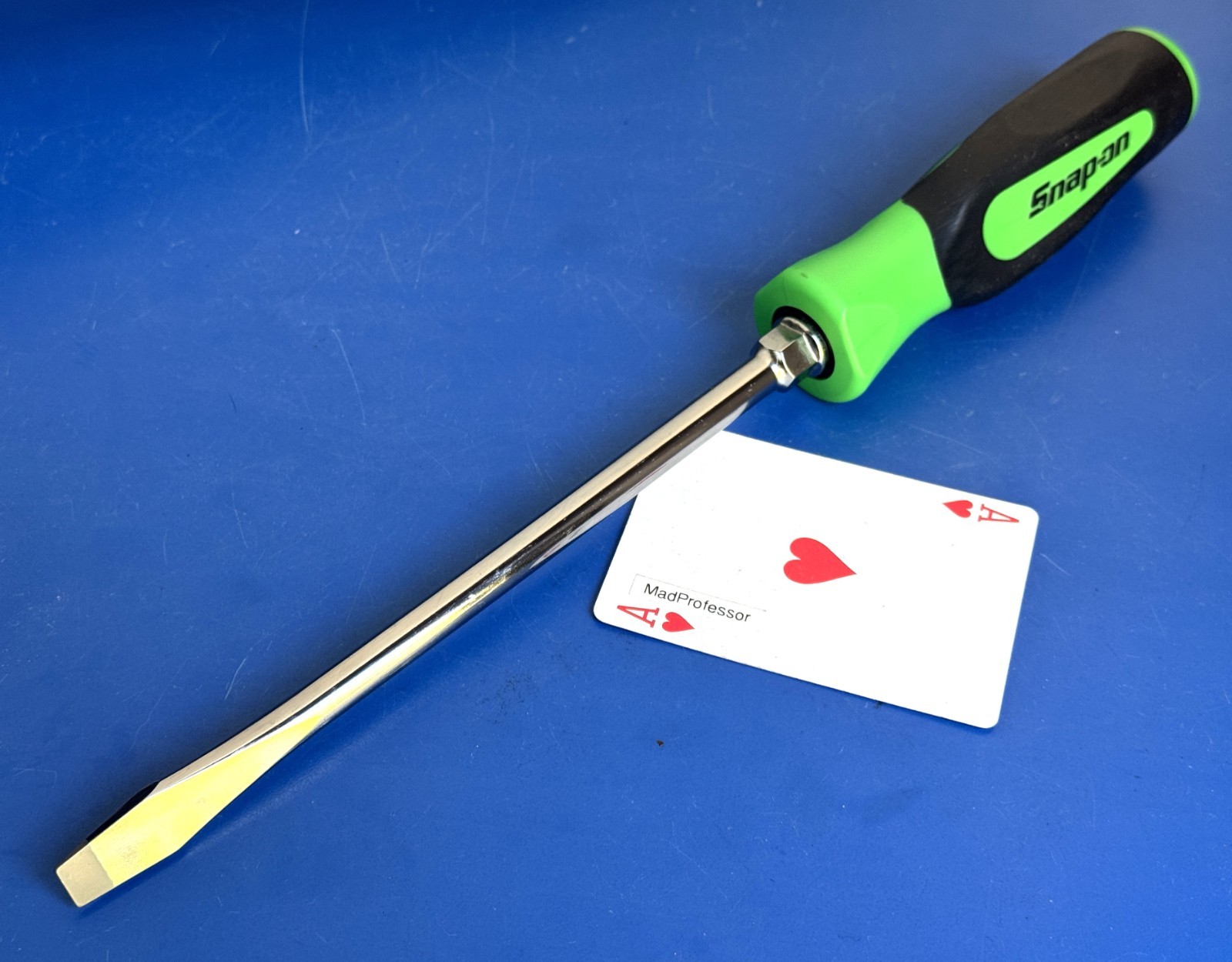 Snap-on Flat Tip 5/16″ Blade Instinct Green Soft Grip 11″ Screwdriver SGD6B NEW