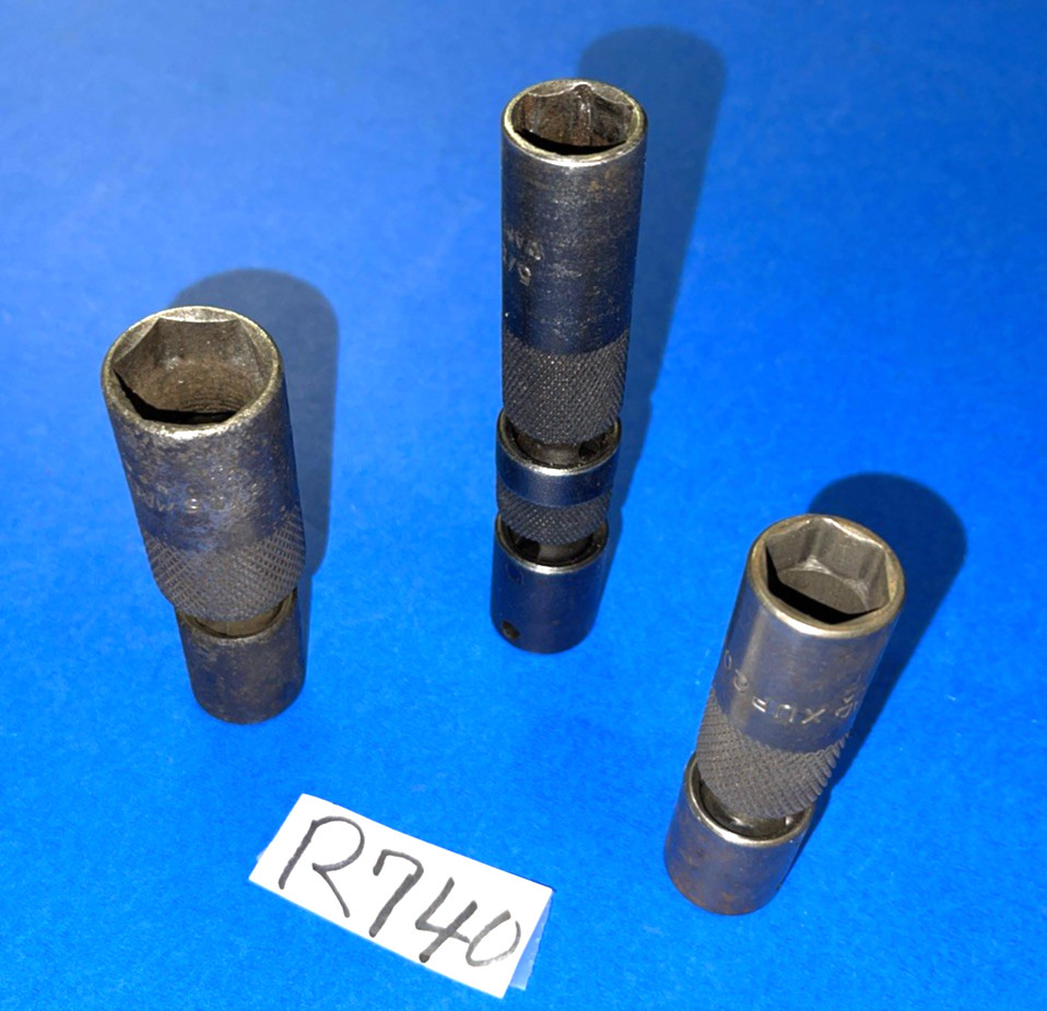 MAC TOOLS 3 PC. 3/8 DRIVE IMPACT SAE. SPARK PLUG UNIVERSAL, DOUBLE JOINT SOCKETS
