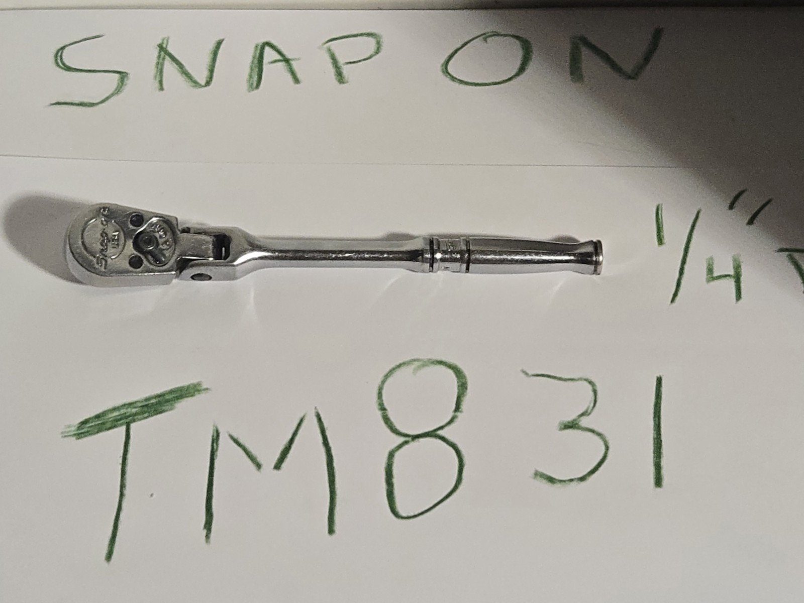 Snap On 1/4″ Drive Flex Head Ratchet – TM831 Used – See Photos