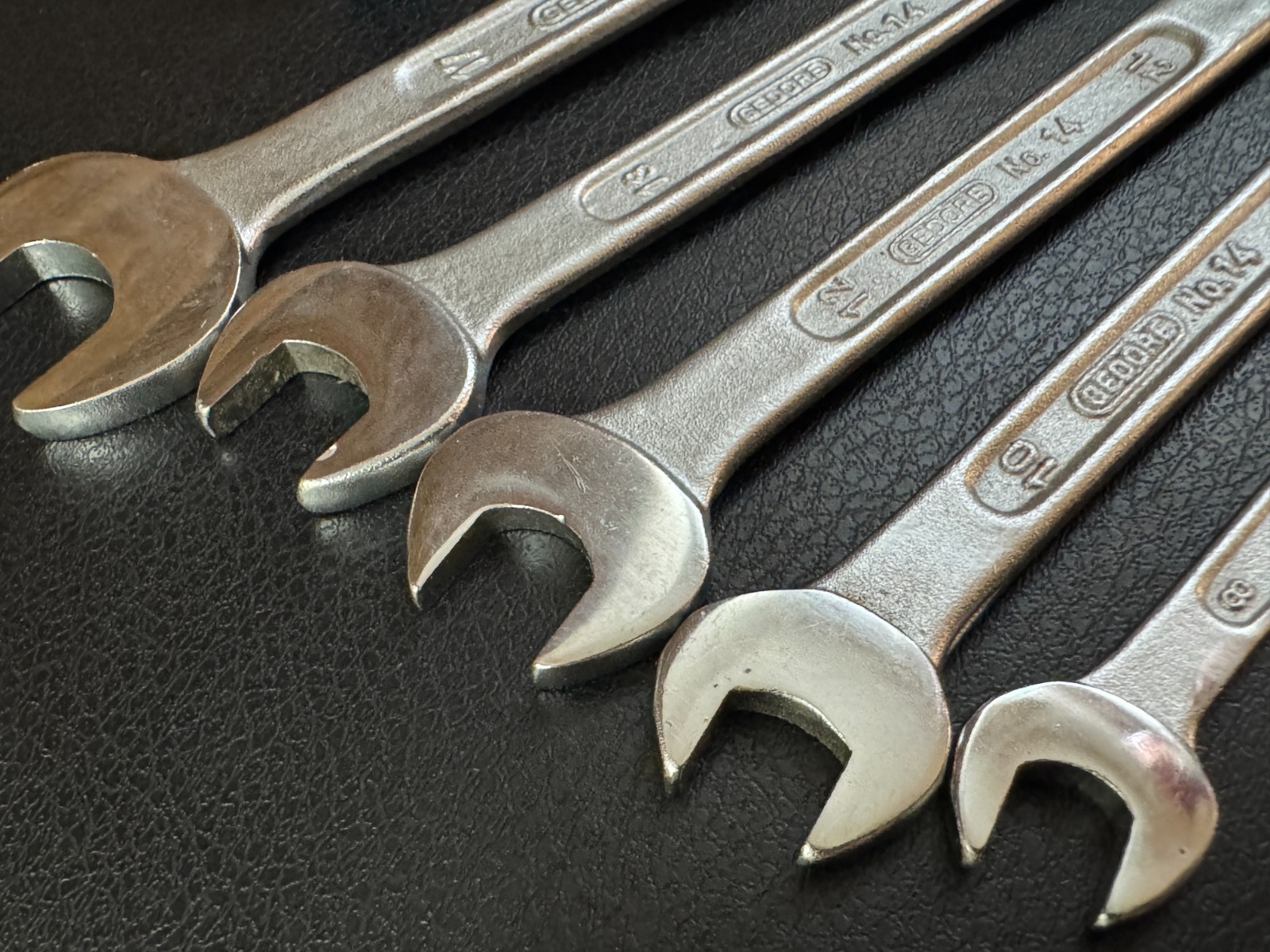 Gedore No. 14 Metric Combination Wrench Set 8 10 12 13 17mm Auto Kit w/ Tray