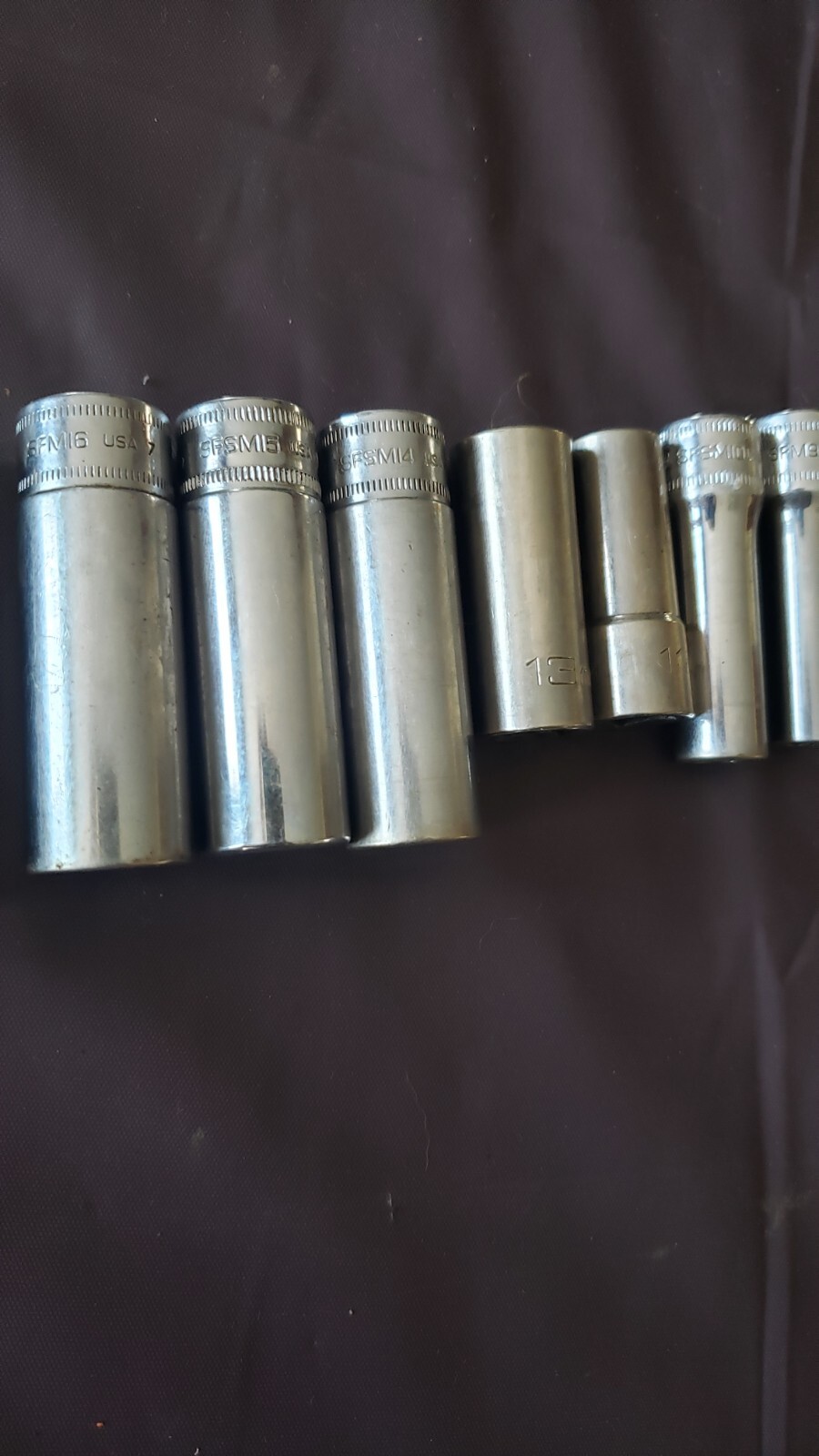 Snap on Set 10 SPSM 3/8 Dr Deep Socket Set 9mm – 19mm USA MADE 2 Are Matco Used