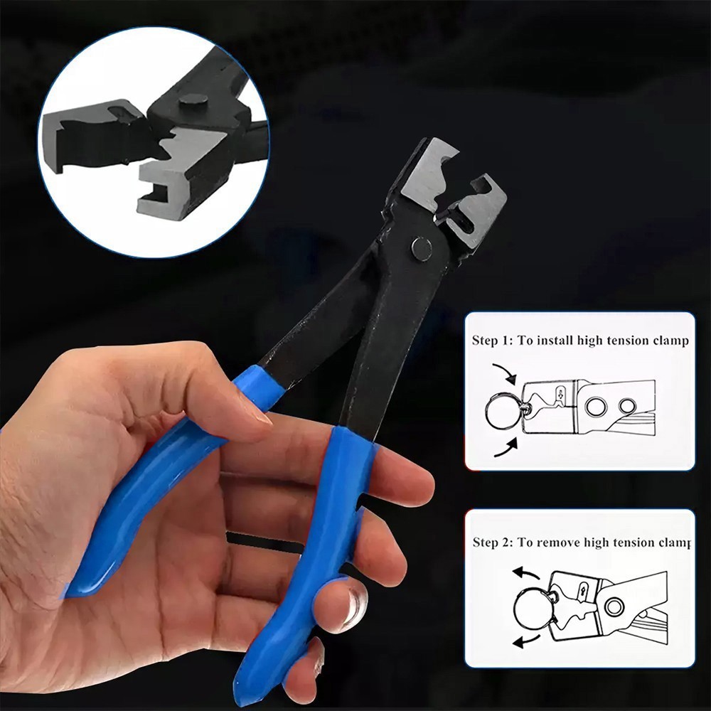 Automotive Flexible Hose Clamp Clip Pliers Kit Swivel Jaw Flat Angled Band Tool
