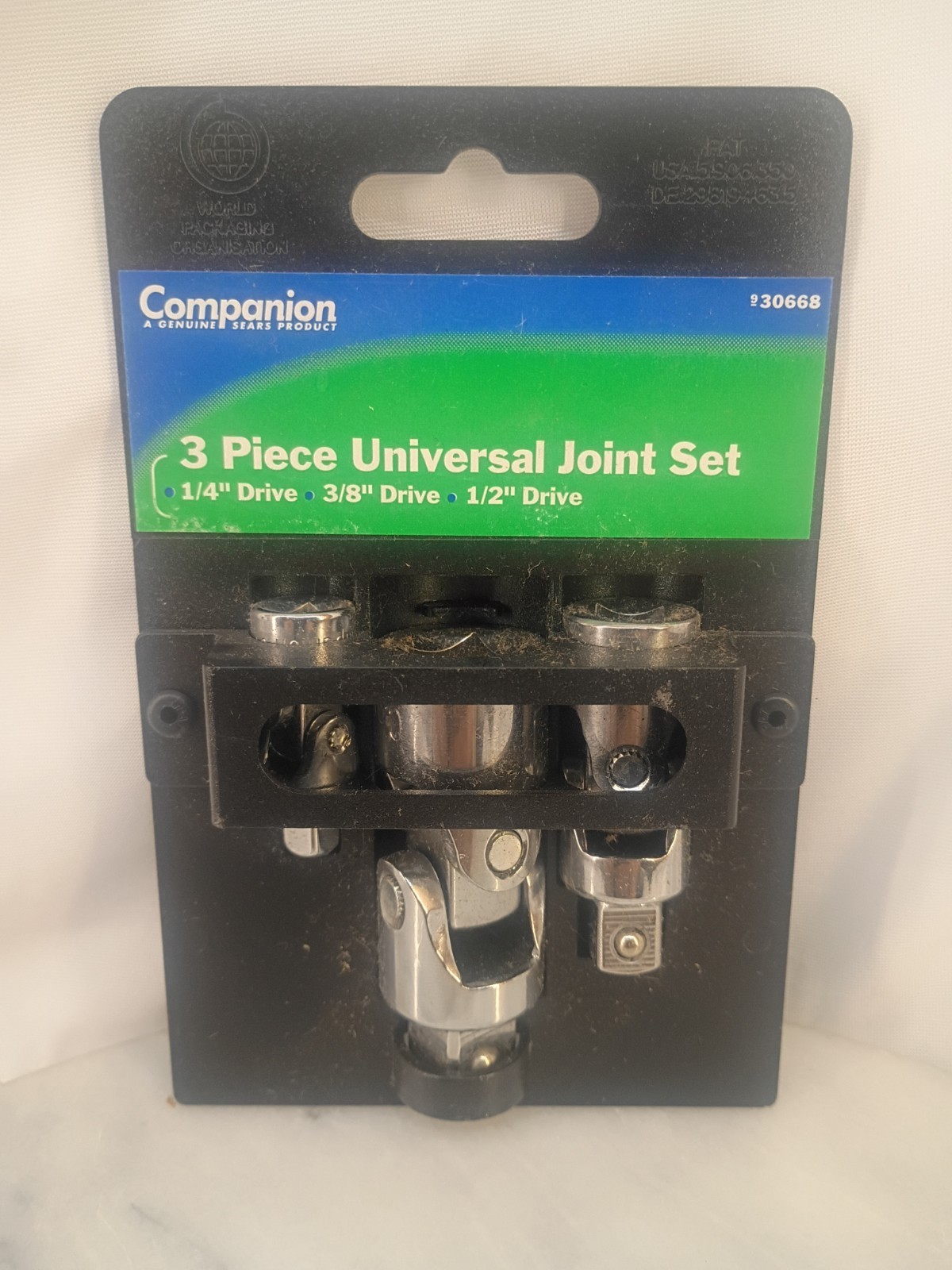 SEARS Companion 30668 3 Piece Universal Swivel Set NEW 1/4 3/8 1/2 In Drives