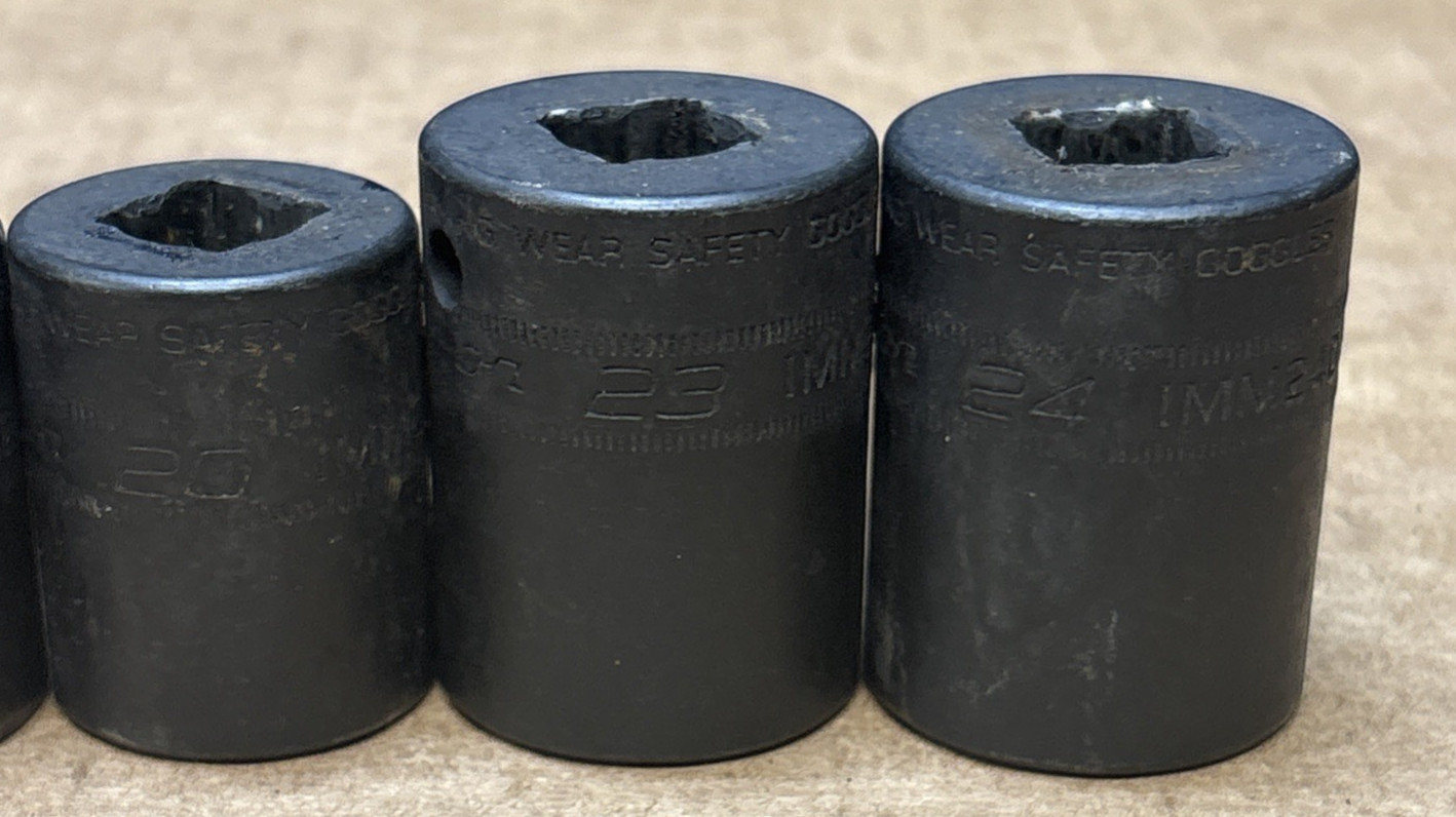 Snap-on 15 pc Metric Shallow Impact Socket Set 10-24mm IMM