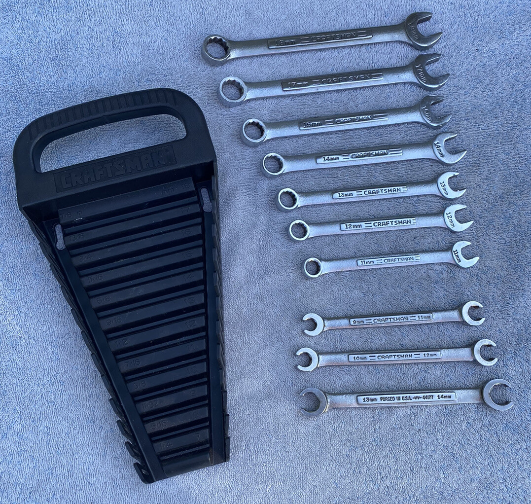 Craftsman Metric Flare Nut Line 9-14mm Wrench Set USA & Combination Set 11-18mm
