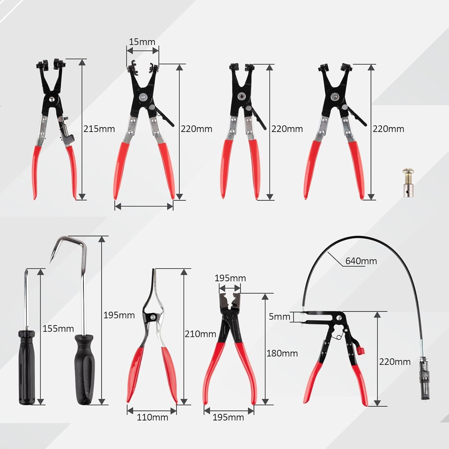 9PC Hose Clamp Pliers Set – Professional Automotive Tool for Easy Repairs