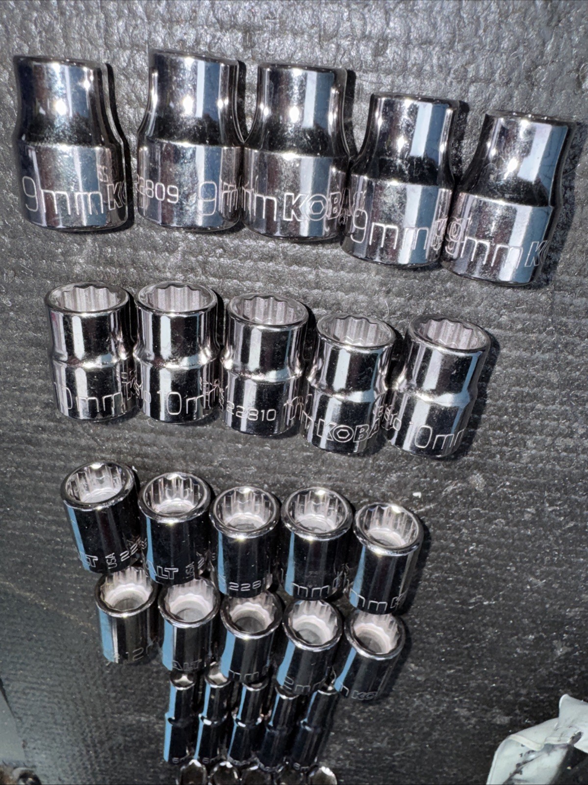 180pc Kobalt Tools USA Hex Key & Huge Socket Lot 10mm SAE Metric Danaher Made