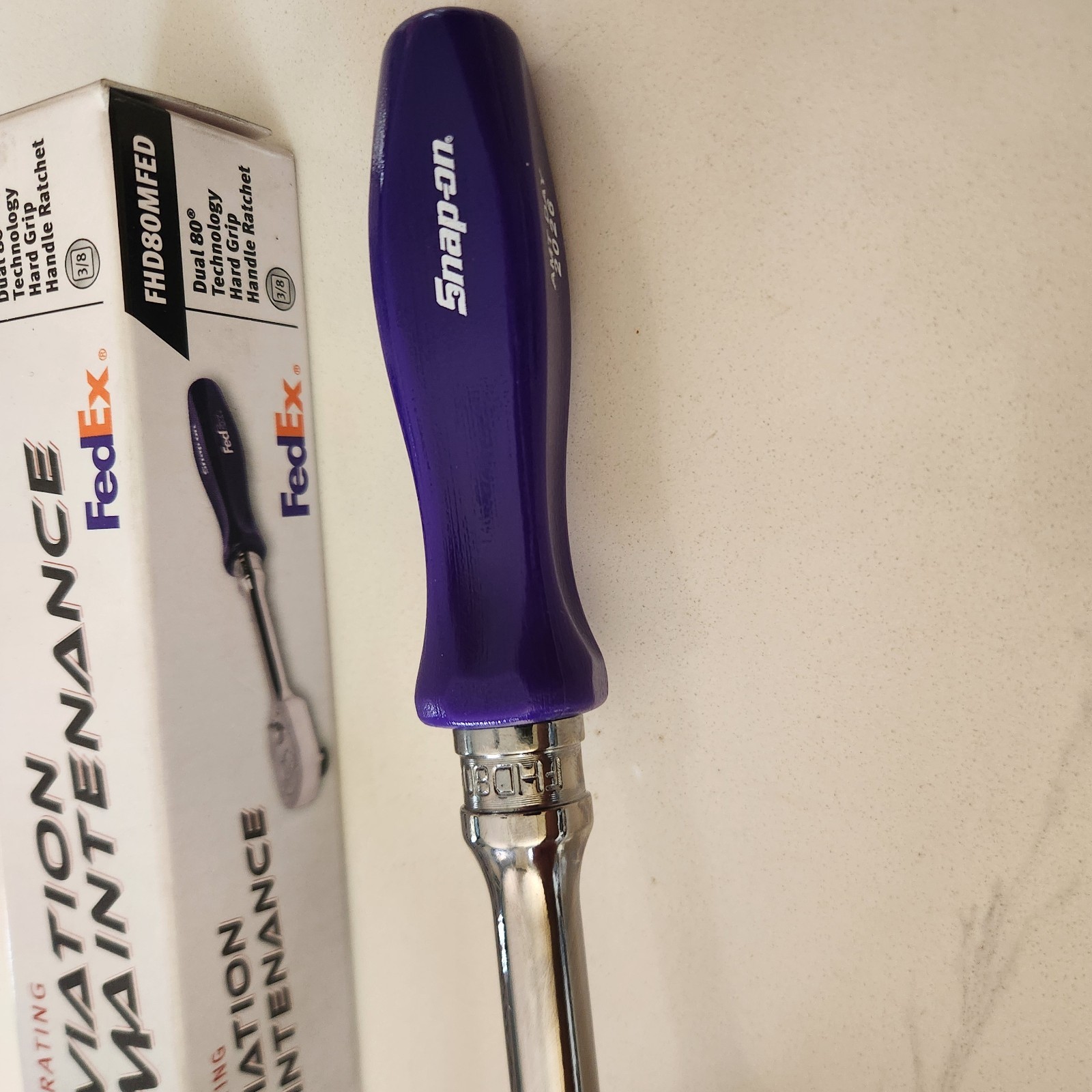 Snap-On Tools FHD80MFED Rare Aviation Maintenance 3/8″ Dr Fedex Purple Handle