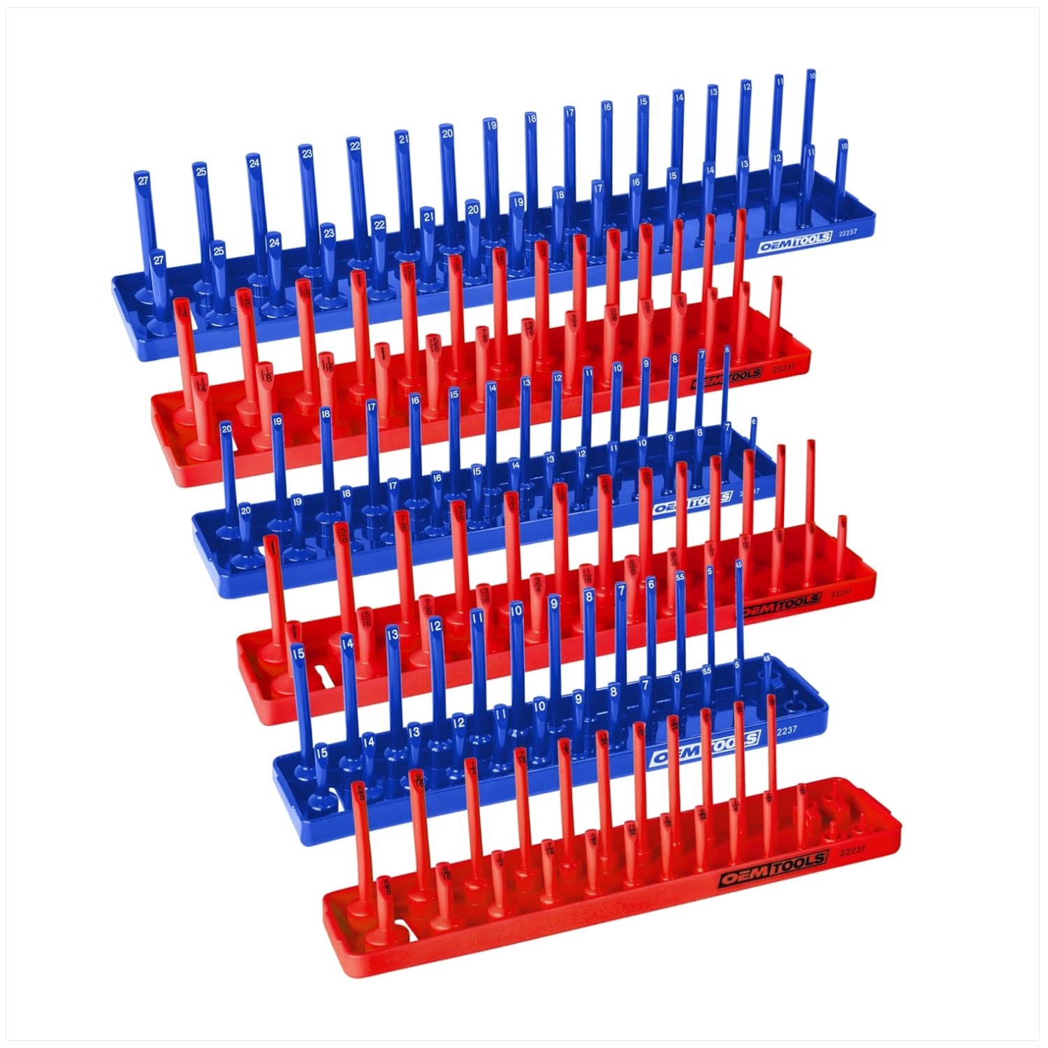 Socket Tray Set for Toolboxes – 6pc SAE & Metric Storage