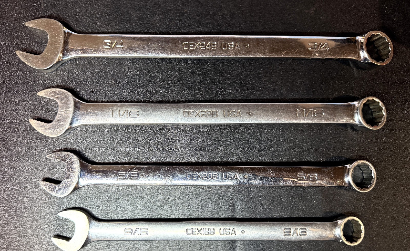 SNAP ON OEX707B 7-Pc 12-Point Flank Drive® Combination Wrench Set 3/8–3/4″ USA