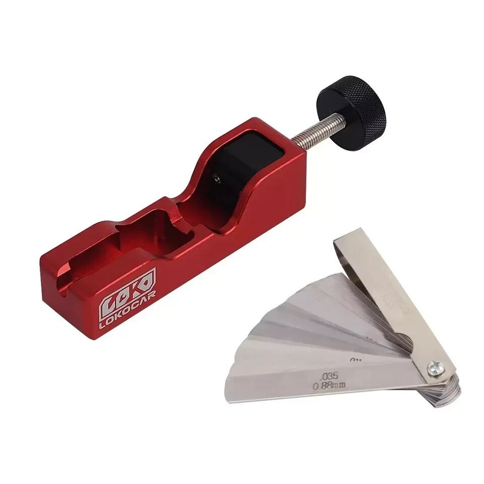 LokoCar Universal Spark Plug Gap Tool And 32 Blades Steel Feeler Gauge Red Black