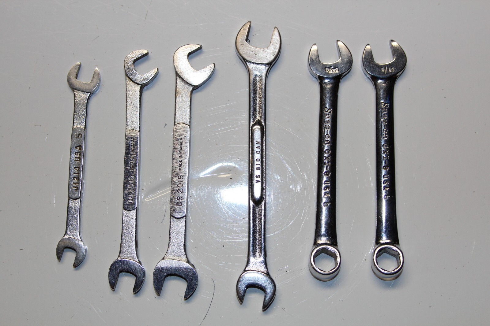SNAP-ON TOOLS Offset Open-End, Midget Combination / IGNITION Wrench LOT 6pcs USA