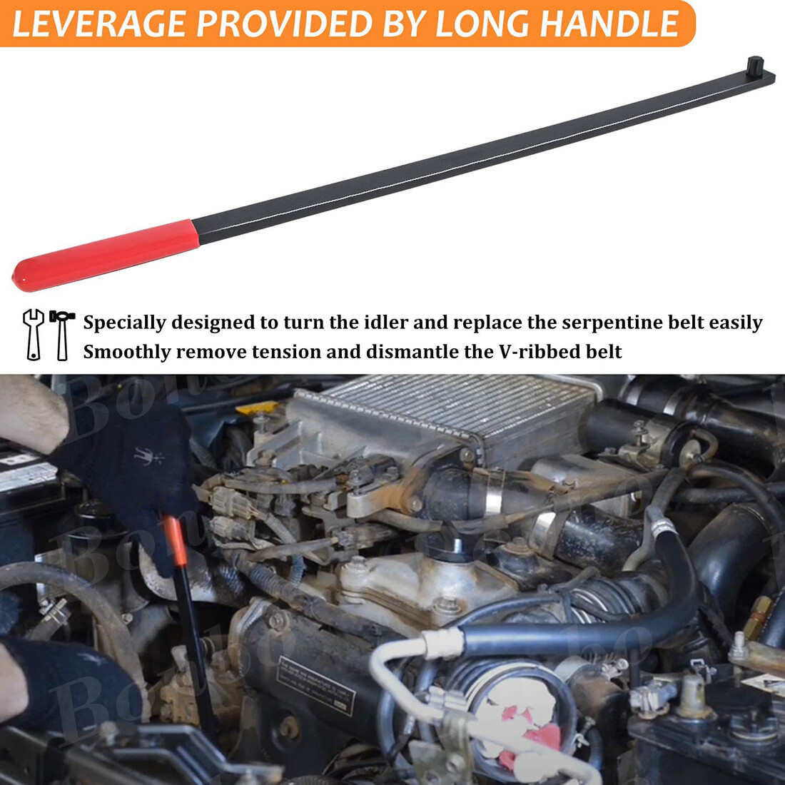 Vehicle Ratcheting Serpentine Belt Wrench Tool For Mercedes Benz M270, JTC 4346