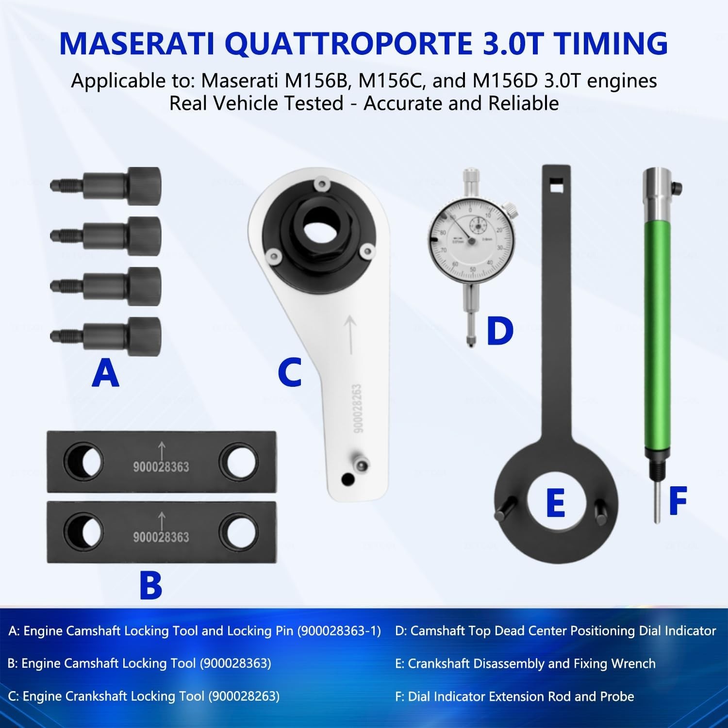 ZKTOOL Engine Timing Tool for Maserati 3.0T M156C Engine 900028263 900028363