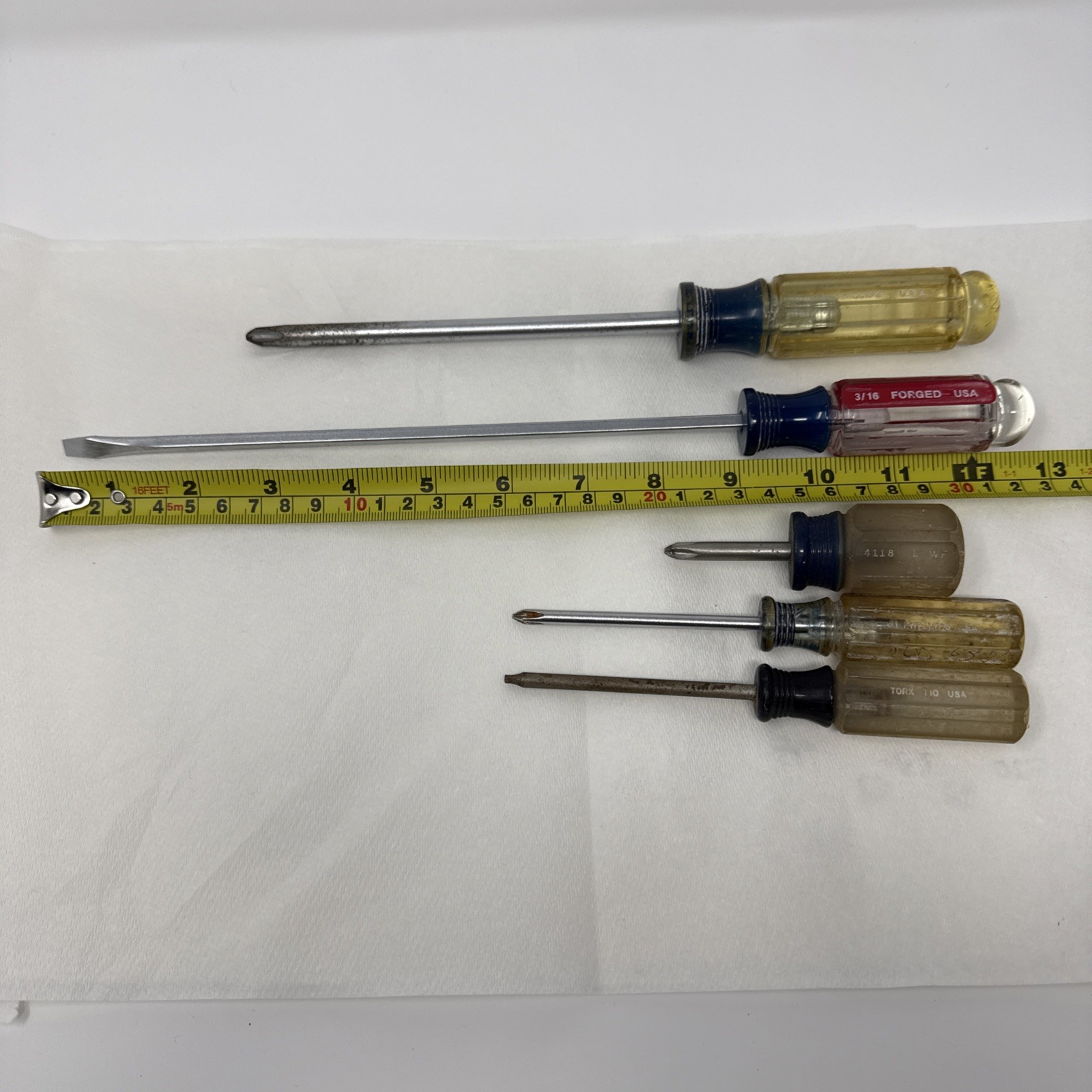 Craftsman Vintage USA Screwdriver Lot 5pc Phillips Flathead Torx T10 Waterford W