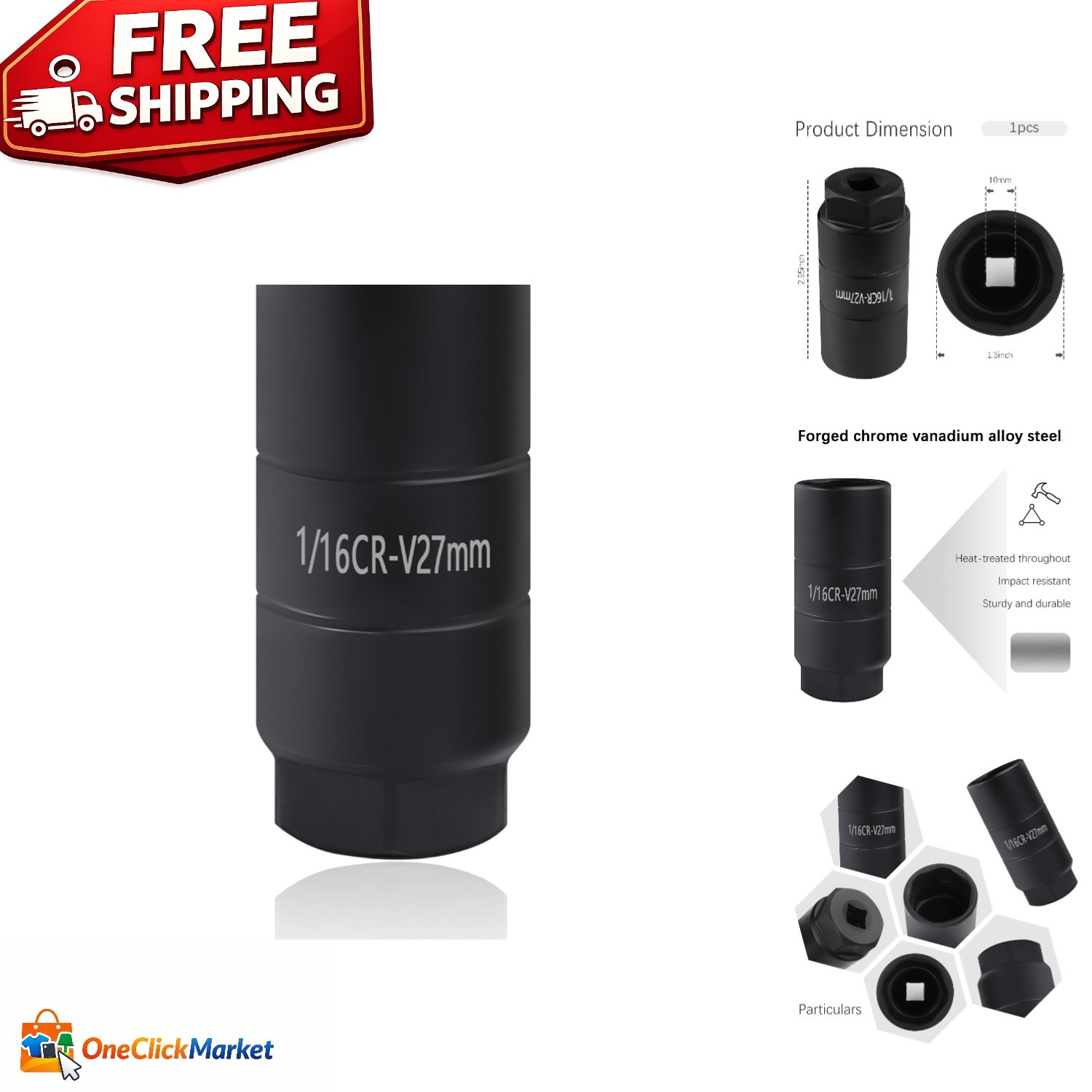 Compact 1 1/16” Oil Sensor Socket – Quick Install for GM & Chrysler Vehicles