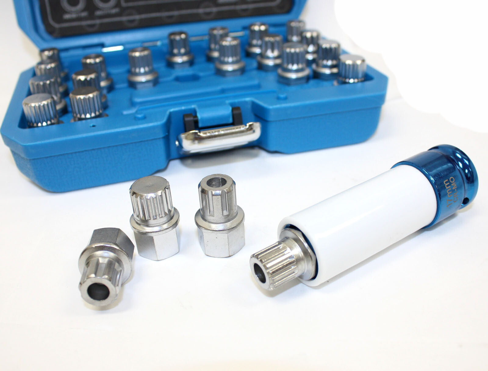 23Pcs Wheel Lock Lug Nut Spline Remover Socket Set Anti Theft Wheel Key VAG Golf