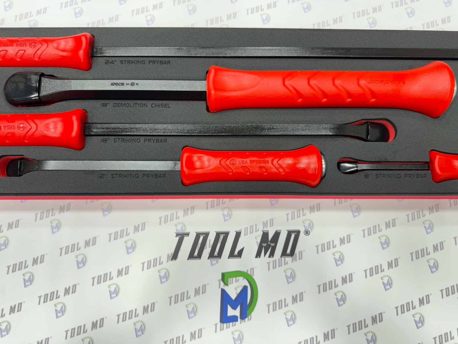 Snap-on Tools USA NEW 5-Piece RED Striking Prybar & Chisel Foam Set SPBSDC705FR