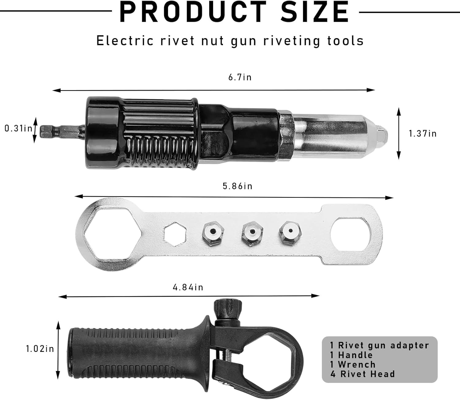 Electric Rivet Nut Gun Riveting Tools, Metal Pop Tool Drill…