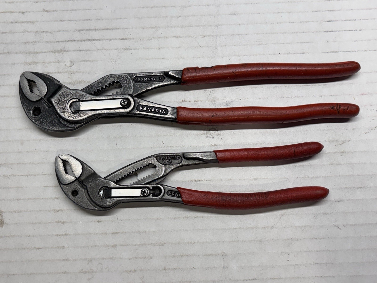 2 Knipex Cobra Adjustable Pliers 87 01 250 10″ & 87 01 180 7″ Red Grip Germany