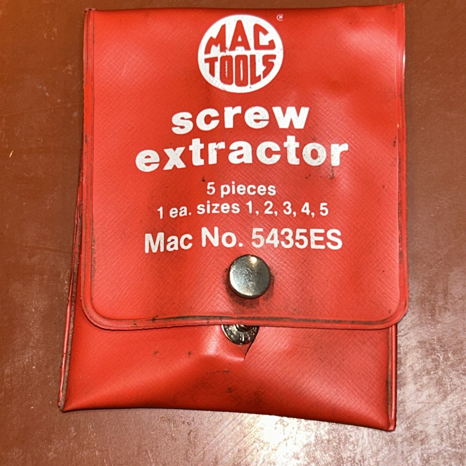 MAC 5435ES 5 Piece Spiral Screw Extractor Set Very Good Condition
